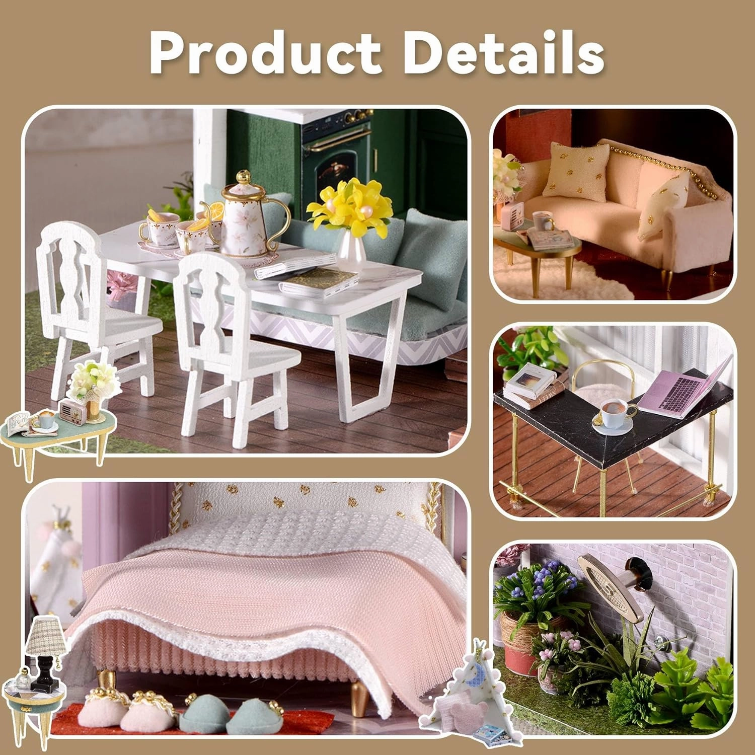 Flever Dollhouse Miniature DIY House Kit Creative Room with Furniture for Romantic Artwork Gift (Monet Garden)
