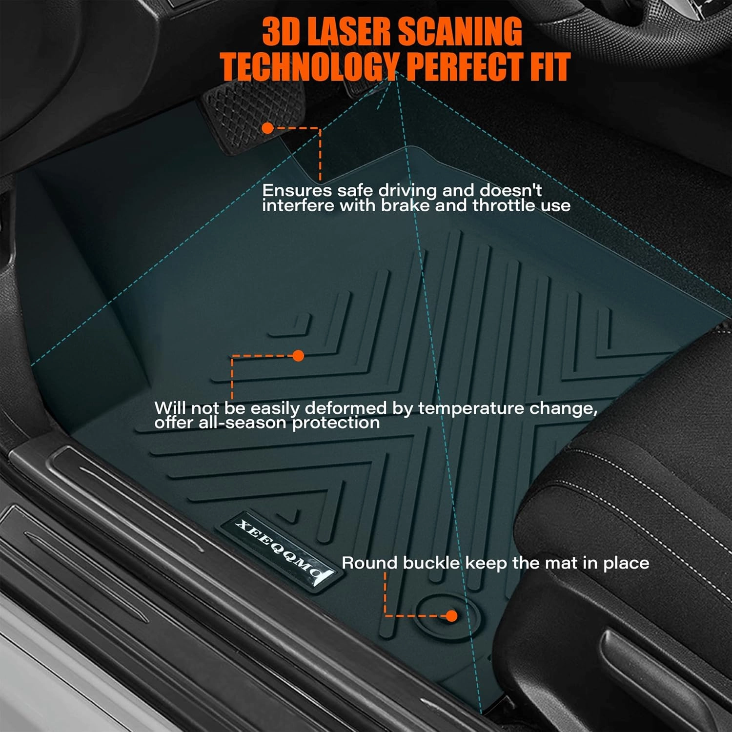 Floor Mats &Trunk Mat with Backrest Mat for 2021-2024 2025 Chevrolet/Chevy Suburban/GMC Yukon XL 7 Seats All Weather TPE Protection Floor Liners Full Set for Chevrolet Suburban Accessories