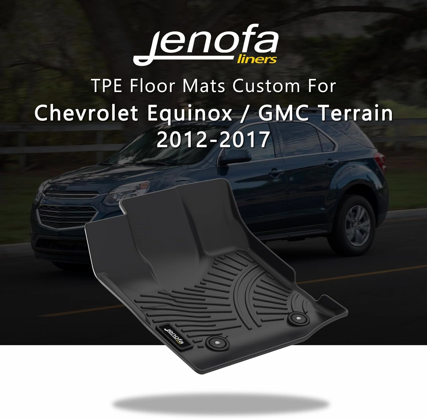 Floor Mats for 2012-2017 Chevy Equinox/GMC Terrain Floor Liner All Weather Car Mats Waterproof Accessories Custom for Chevrolet Equinox
