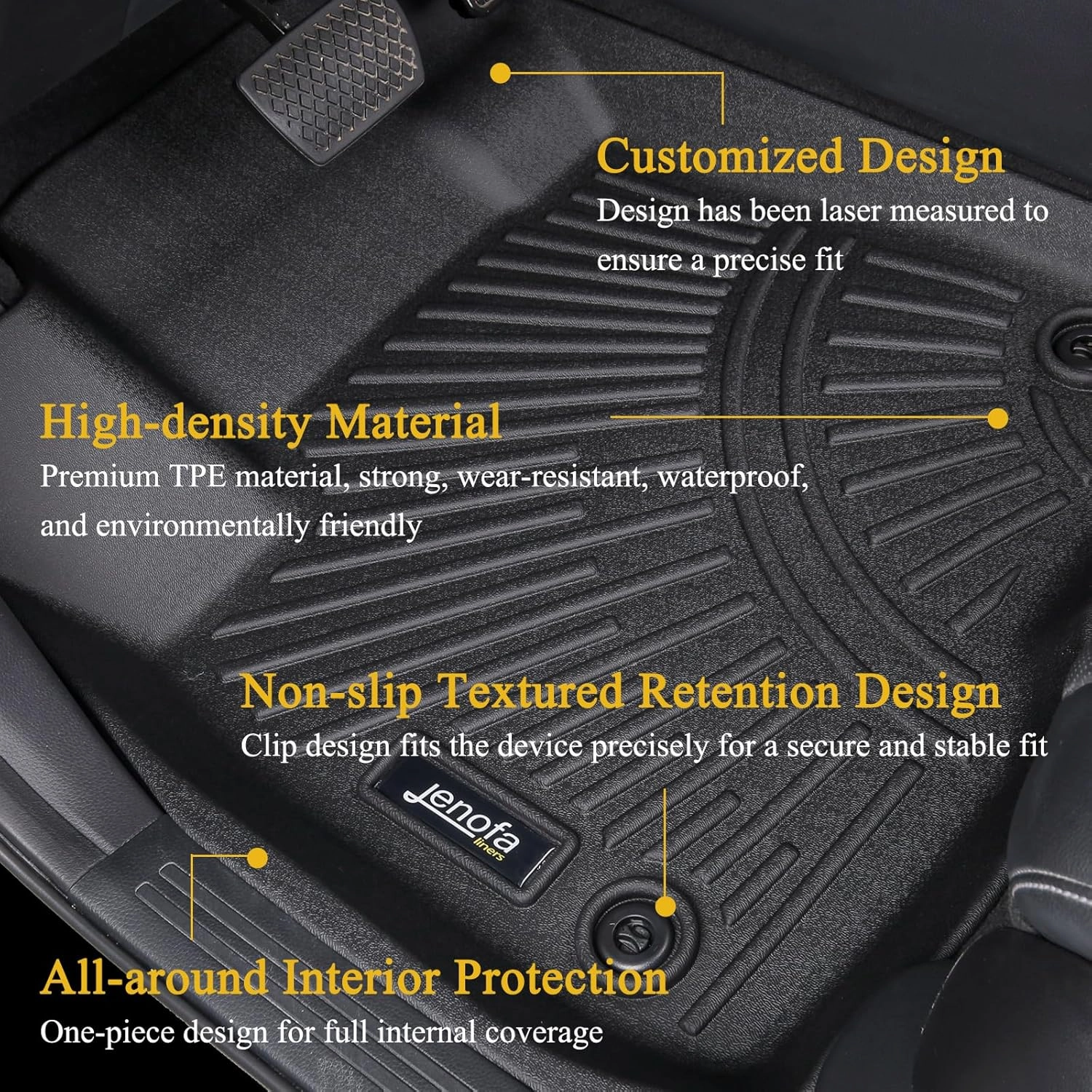 Floor Mats for 2012-2017 Chevy Equinox/GMC Terrain Floor Liner All Weather Car Mats Waterproof Accessories Custom for Chevrolet Equinox