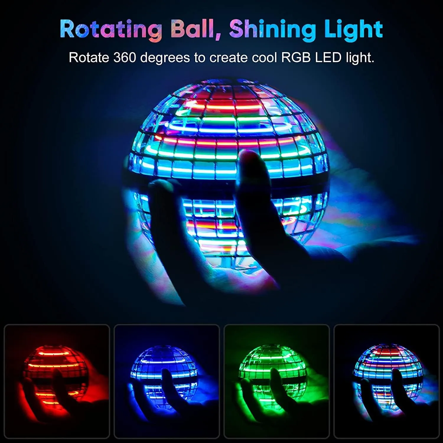 Flying Orb Galaxy Ball 2024 Hover Soaring Nebula, Hand Controlled Boomerang Galactic ifly Spinner, RGB Light Magic Space UFO Toy, Mini Drone for Kids Adults Outdoor Indoor