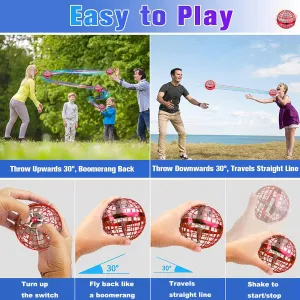 Flying Orb Galaxy Ball 2024 Hover Soaring Nebula, Hand Controlled Boomerang Galactic ifly Spinner, RGB Light Magic Space UFO Toy, Mini Drone for Kids Adults Outdoor Indoor