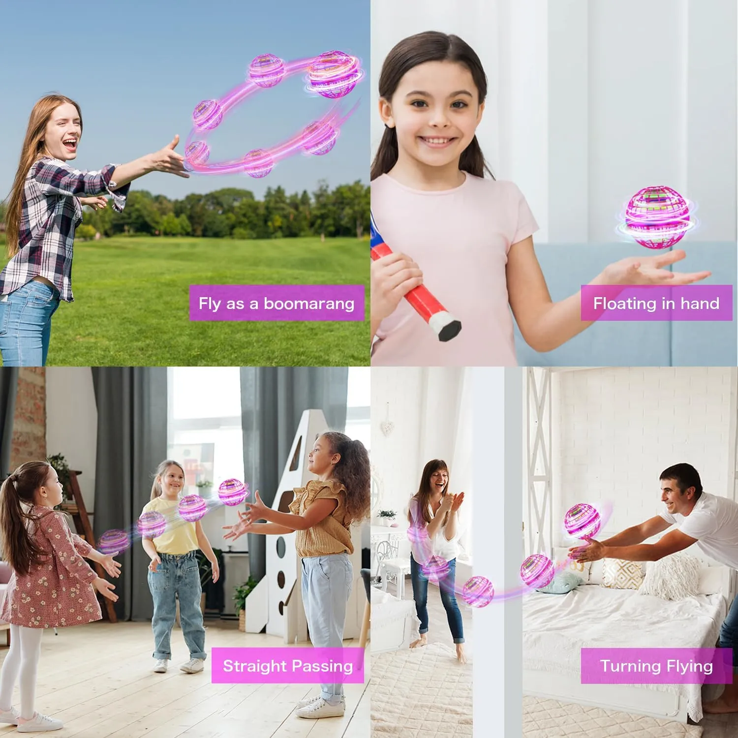Flying Orb, Mini Drone Hover Ball Cosmic Globe, Flare Effect Floating Boomerang, Galaxy Ball Levitating Fly Orb Magic UFO Toy, Cool Stuff Gift For 6  Kids Teens Indoor Outdoor