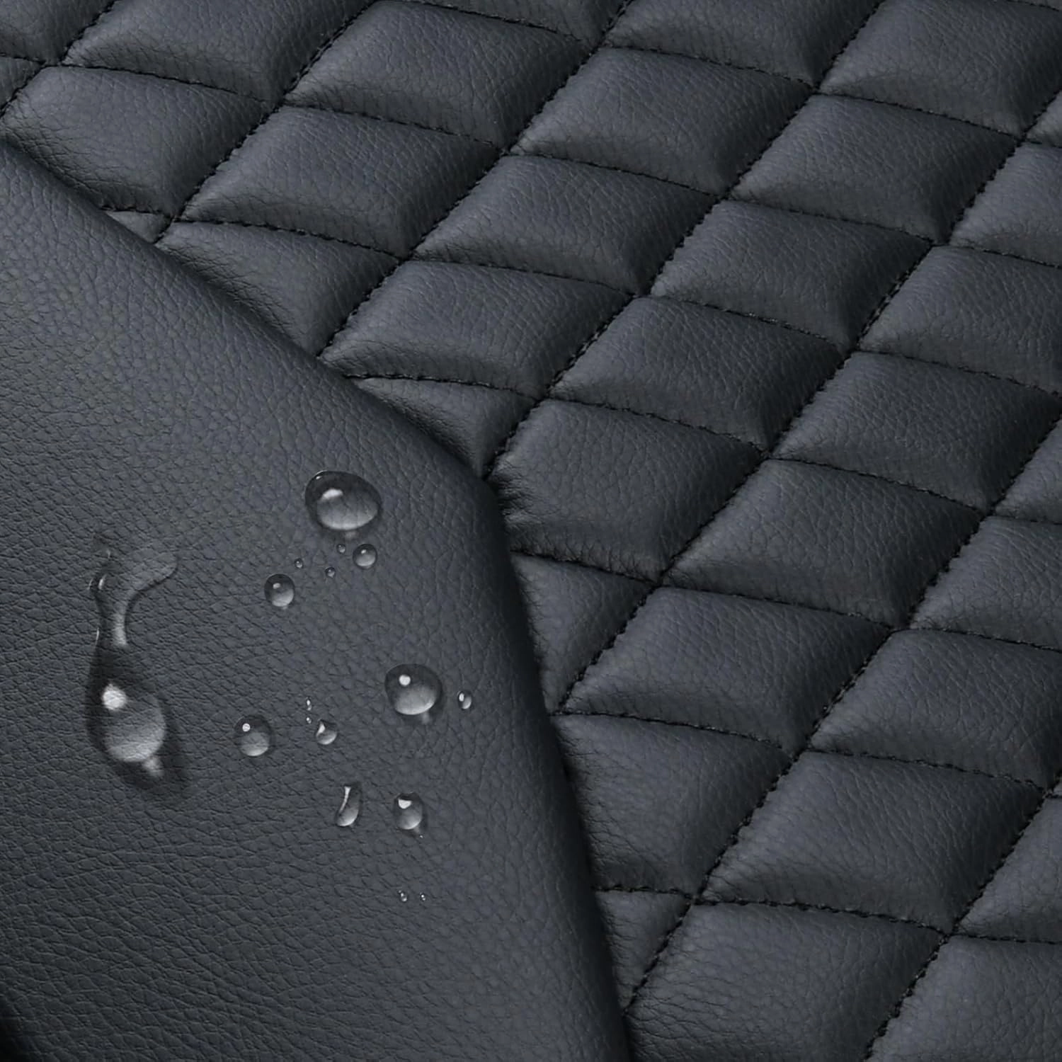Flying Banner car seat Covers seat Cushions Luxe Fit Faux Leather Easy Installation Vehicles Non Slip Premium (Black Gold, 2 x Front Seat Cover)