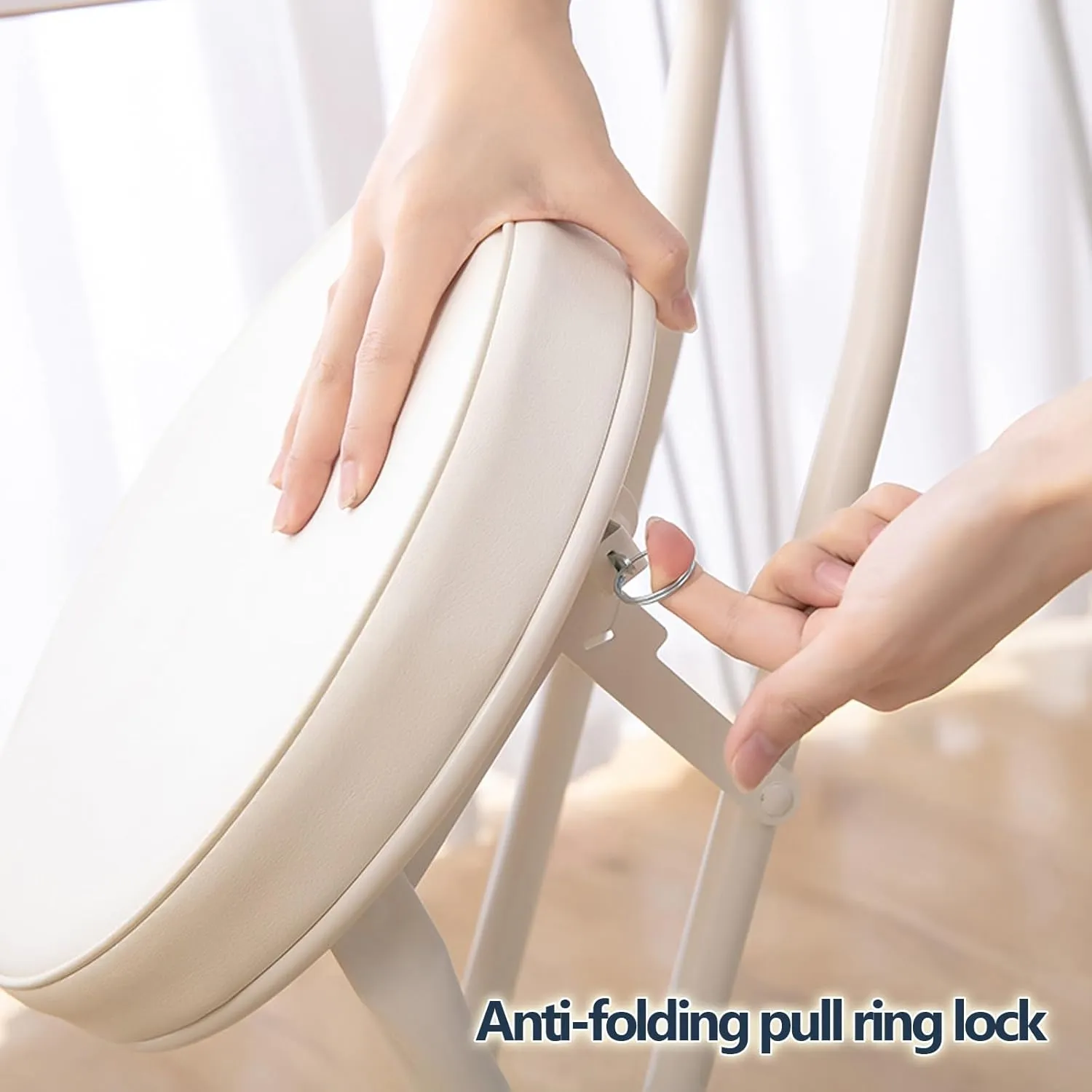 Foldable - 2 Pieces, Portable Dining air, Foldable Stool with PU Leather Backrest for Outdoor Camping Kiten Shop Cafe