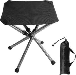 Foldable Camping Stool Retractable Portable Folding Chair Easy Setup Lightweight Backpacking Stool Carry Bag Fishing