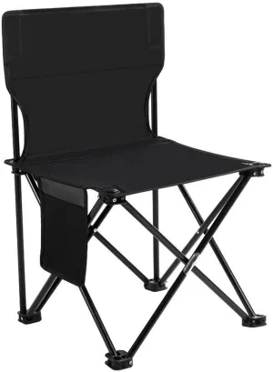 Folding Camping Chairs, Oversized Portable Outdoor Chairs, with Storage Pocket, Carry Bag (Color : Black, Size : Small)
