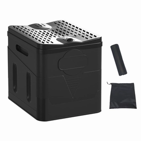 Folding Toilet Portable Collapsible Car Toilet Self-Driving Travel Emergency Toilet Anti-Odor Outdoor Toilet Portable Trash Can(Black 3PCS Set)