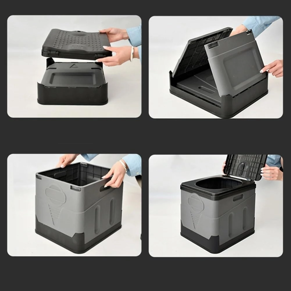 Folding Toilet Portable Collapsible Car Toilet Self-Driving Travel Emergency Toilet Anti-Odor Outdoor Toilet Portable Trash Can(Green-180 Degree)