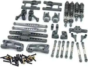 for WeiLi 12427 12428 12423 for Feiyue 12PCS Replacement Parts Remote Control Car Spare Parts Metal Upgrade and Modification RC Car Accessories(Titanium)