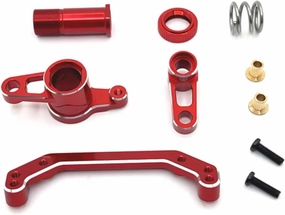 for LC PTG-2 PTG-2R 1/10 Metal Steering Component RC for Racing Crawler Car Truck for Buggy Upgrade Parts RC Car Upgrade Part(Red)