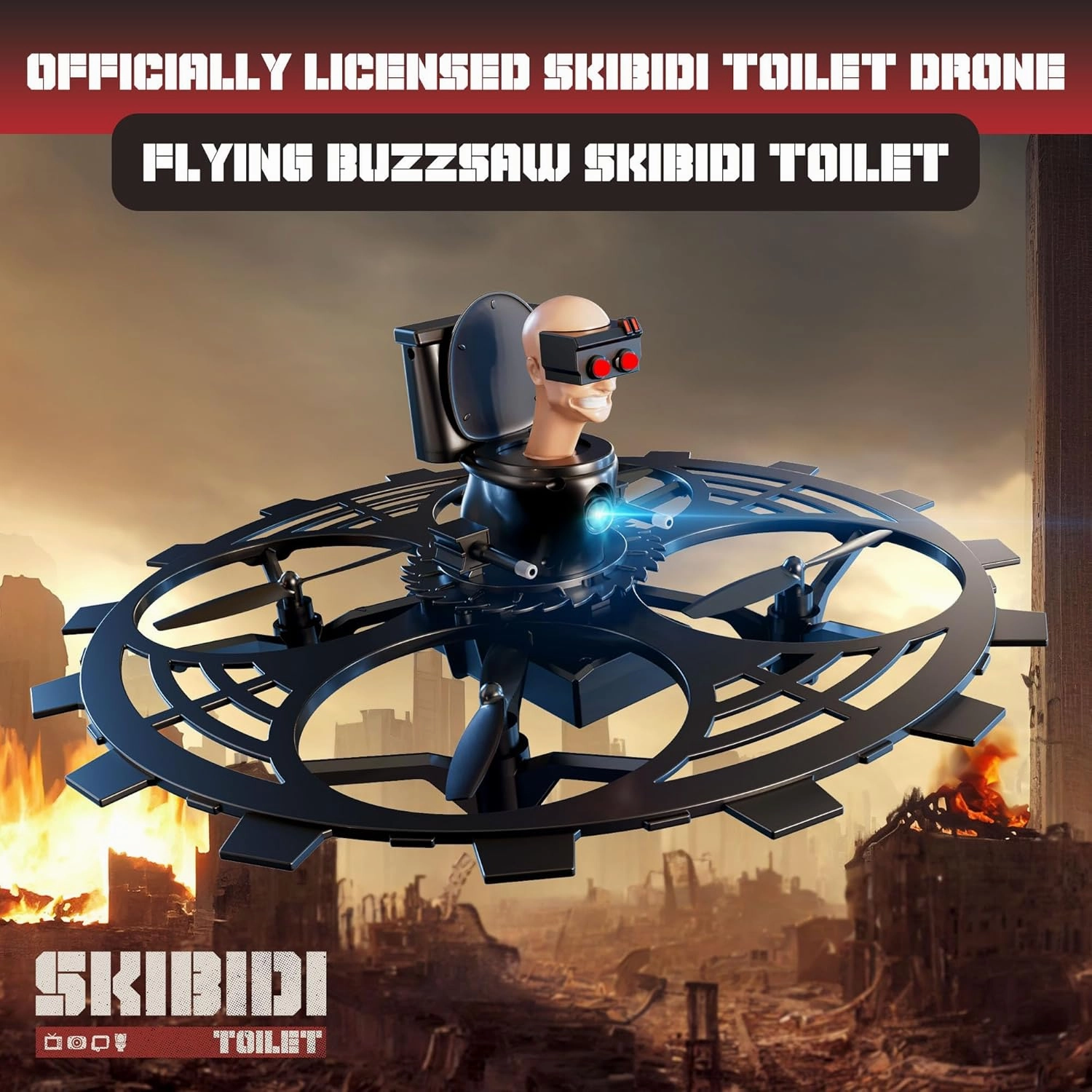 Force1 Officially Licensed Skibidi Toilet Toy RC Drone- Jetpack Flying Buzzsaw Drones, Headless Mode, Altitude Hold, Speed Control, Rechargeable 2.4GHz Remote Control