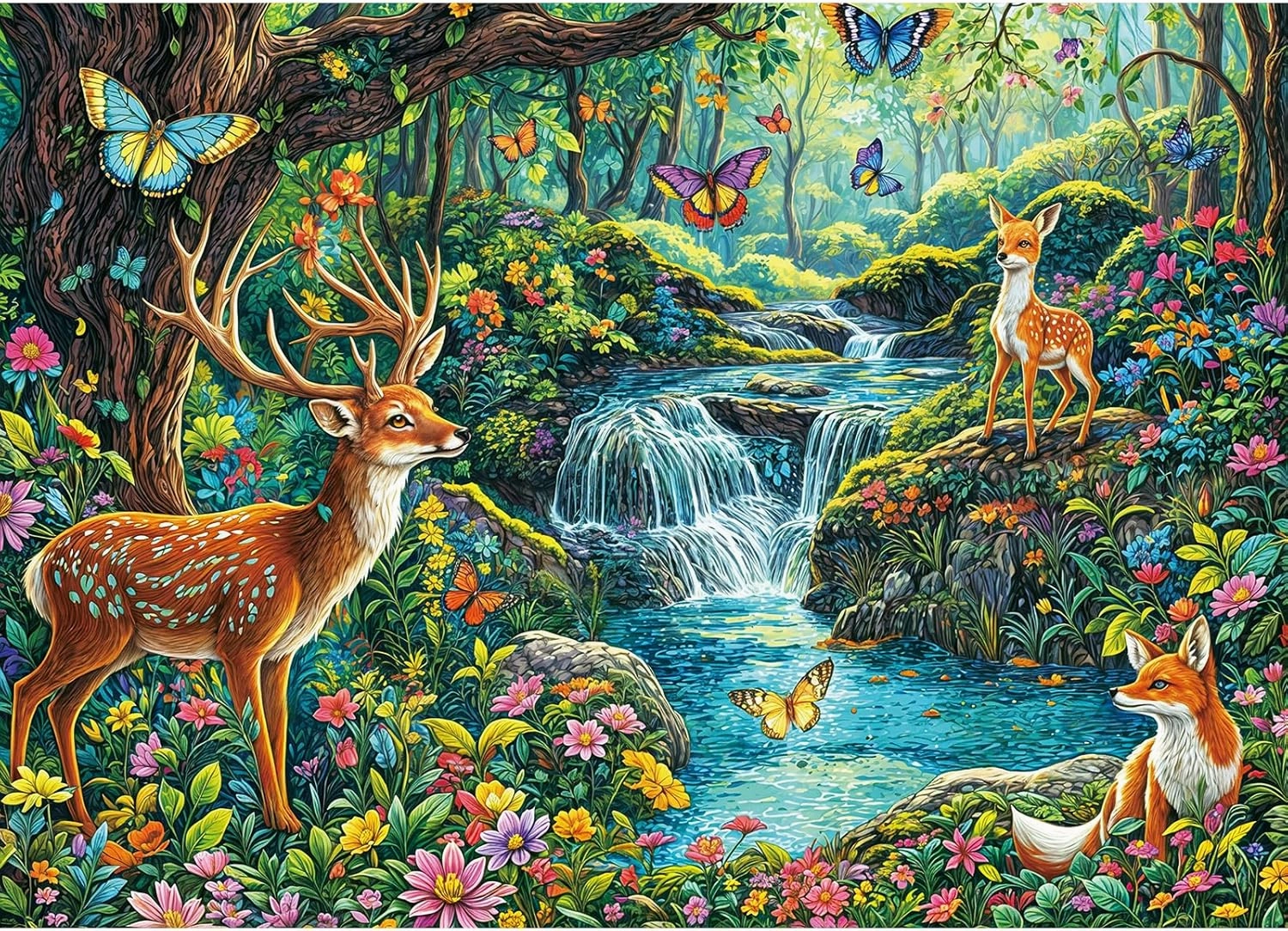 Forest Creek Puzzles for Adults 1000 Piece, Jigsaw Puzzles for Adults, Adult Challenging Game Toys, Impossible Puzzle, Family Decoration Puzzle
