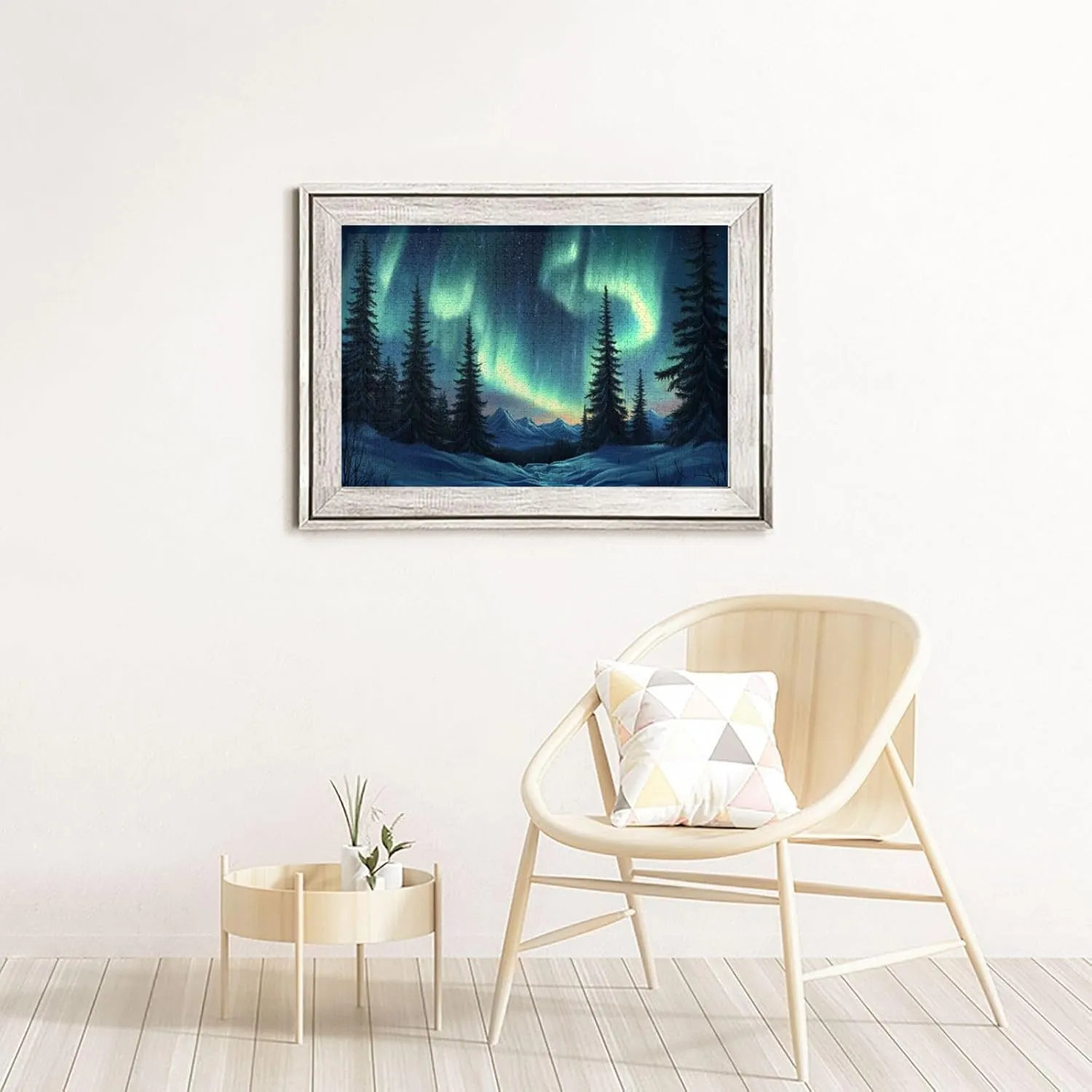 Forests Aurora 1000 Pieces of Adult Wooden Puzzle,Captivating Polar Scenery Illustration,Enjoy The Puzzle Solving Process,Exercise Hands-On Ability and Thinking Patience