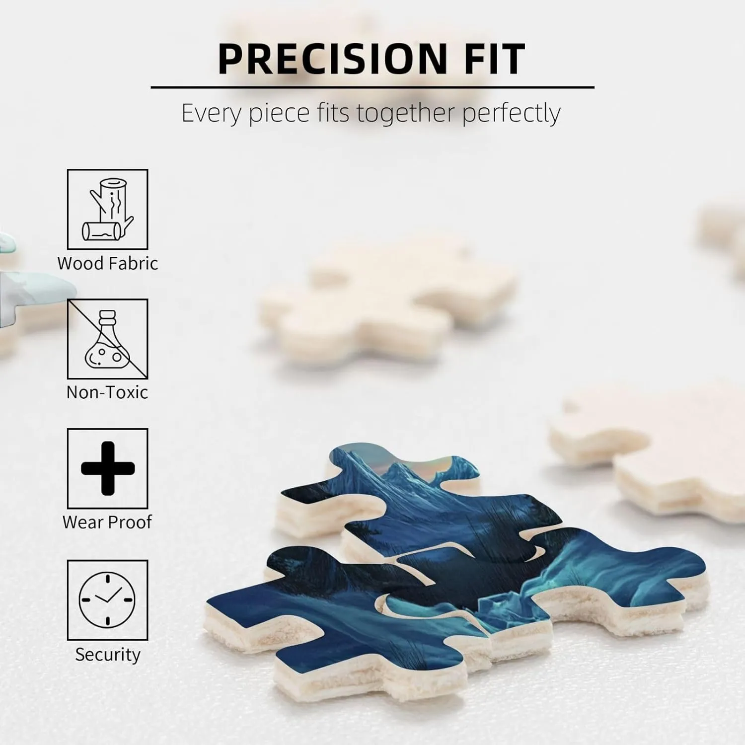 Forests Aurora 500 Pieces of Adult Wooden Puzzle,Captivating Polar Scenery Illustration,Enjoy The Puzzle Solving Process,Exercise Hands-On Ability and Thinking Patience
