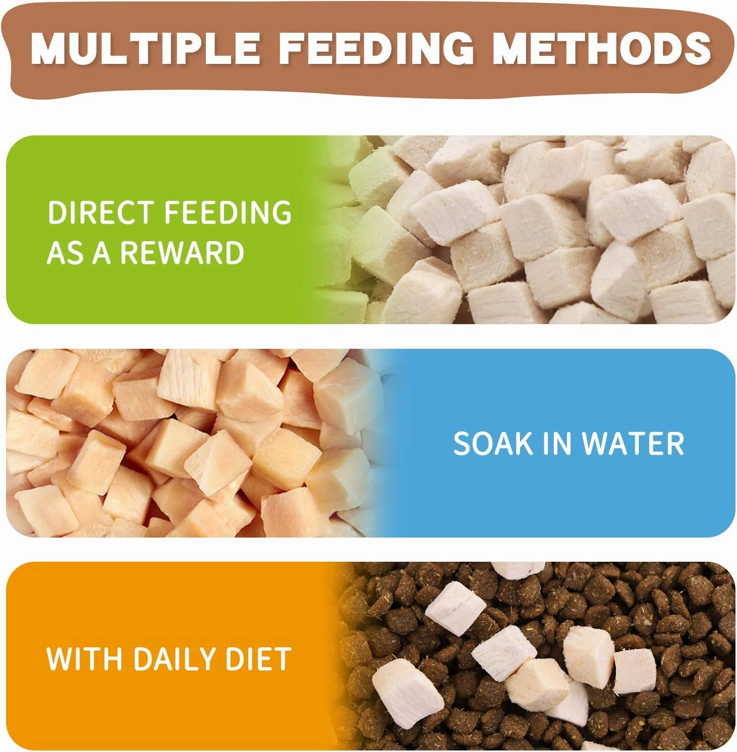 Freeze Dried Raw Cat and Dog Treats, Healthy Limited Ingredient Chicken Cube Weight Control Traing Treats for Small Dogs Cats 5 Ounce