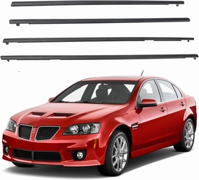 Front and Rear Door Window Belt Reveal Molding Weatherstrip Compatible With Pontiac Chevy Vehicle G8 GT GXP 2008 2009, SS GM 2014-2017 Replaces# 92227438, 92277513, 92277514, 92277517, 92277518 (4PCS)