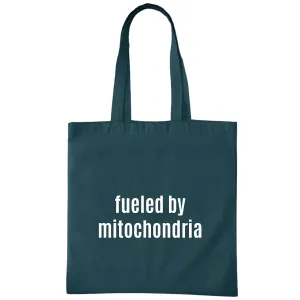 Funny Biology Teacher Gift Mitochondria Inspired Science Present Perfect for Biologists and Microbiologists Navy Black Multicolor Canvas Tote Bag