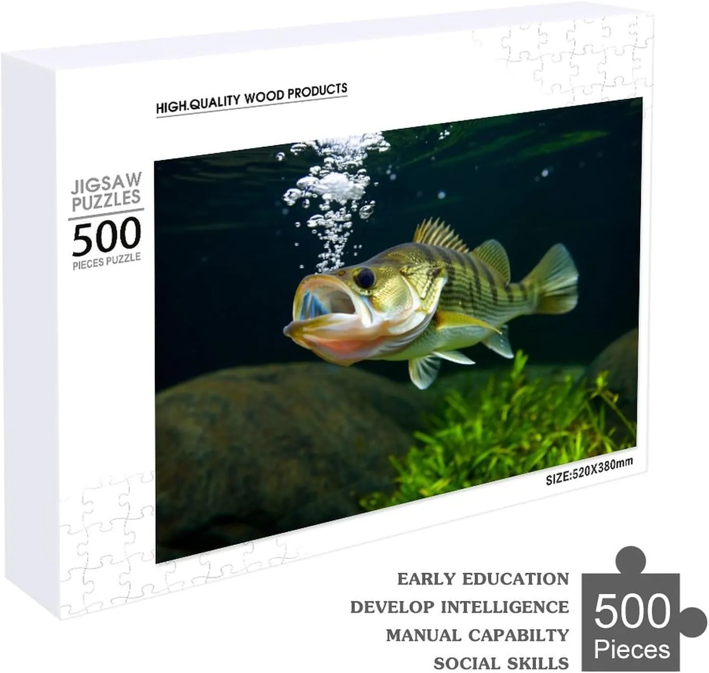 Funny Wooden Puzzles - Fish Under The Water Theme Puzzle，500 Pieces Jigsaw Puzzle for Adults,Educational Puzzles Game，Ideal for Family Fun and Relaxation Toys