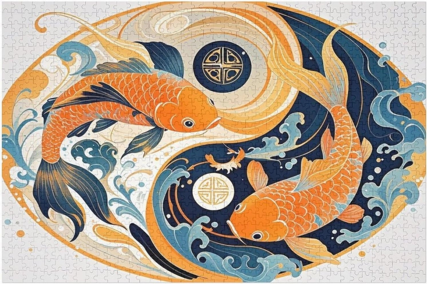 Funny Wooden Puzzles - Yin Yang Fish - 1000 Piece Jigsaw Puzzle for Adults，Challenging Toys for Party Game - Home Wall Decor Gifts - Great Gifts for Puzzle Lover，Family Education Puzzles