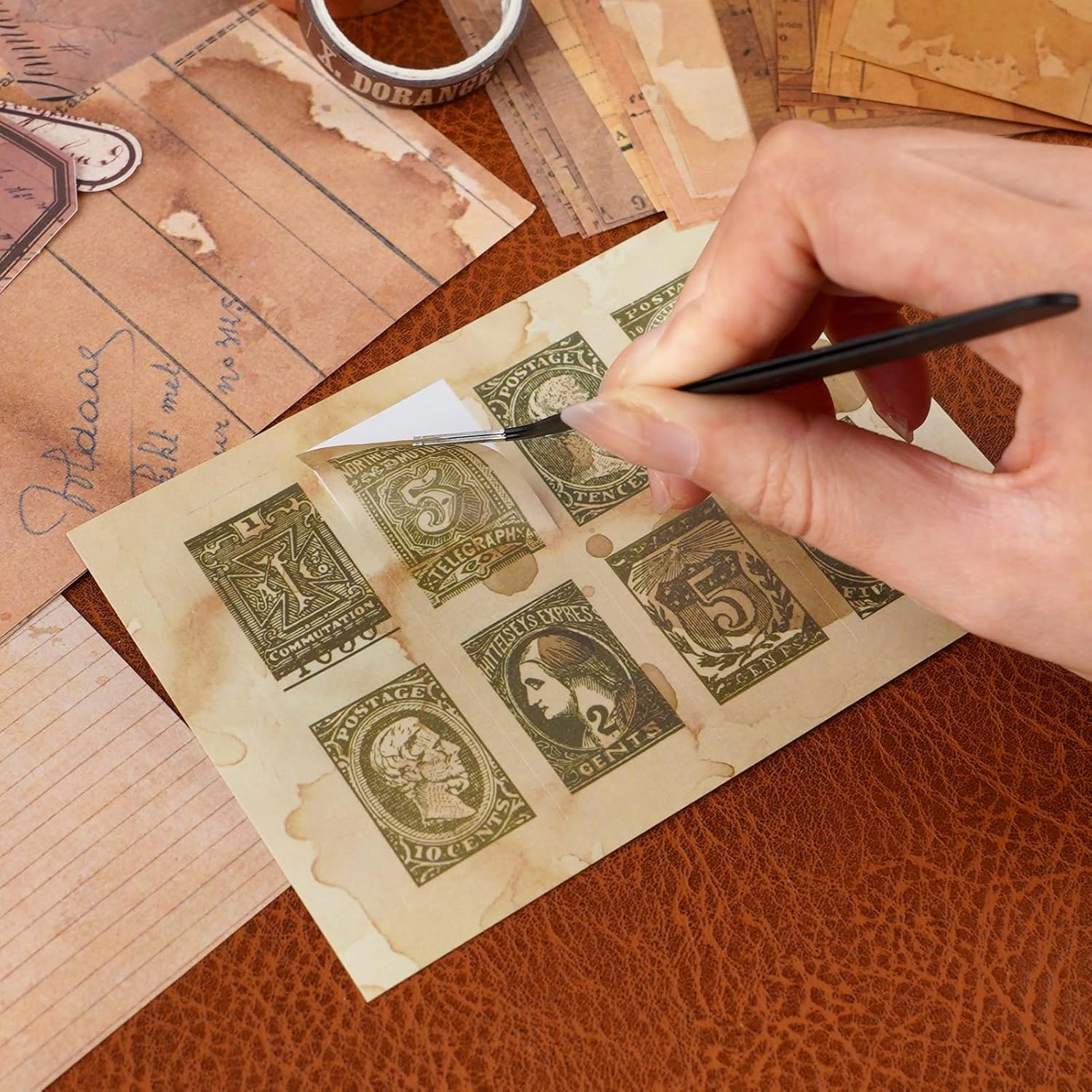 Funto Scrapbooking Kit (202 PCS), Vintage Collection-Retro Travel, Perfect for Bullet Scrapbooking Materials, Planner DIY Arts Craft Collage