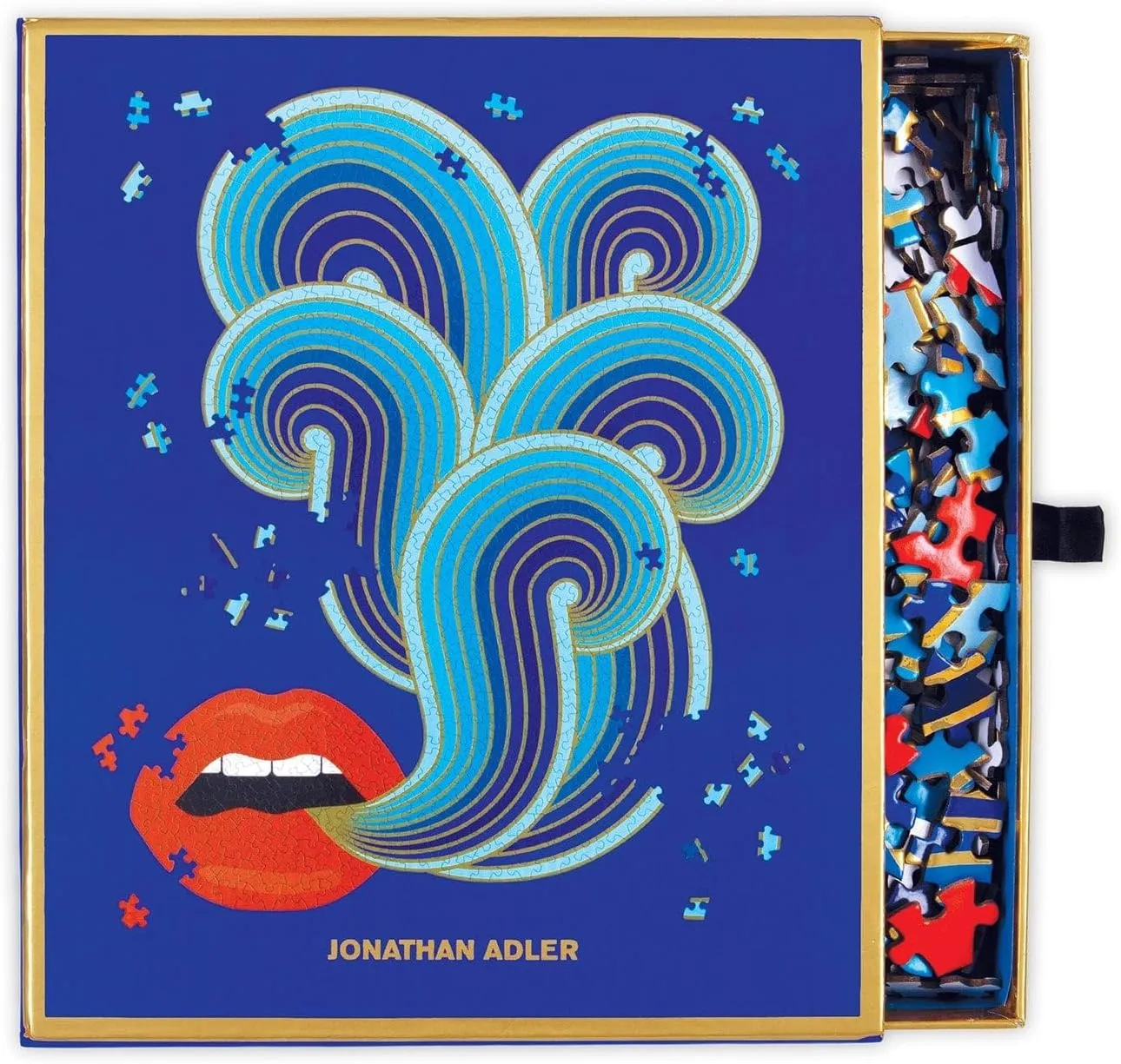 Galison Jonathan Adler Lips Shaped Jigsaw Puzzle from Galison - Uniquely Shaped 750 Piece Jigsaw Puzzle for Adults, 21.5" x 27", Thick & Sturdy Pieces, Challenging and Fun Fun Indoor Activity