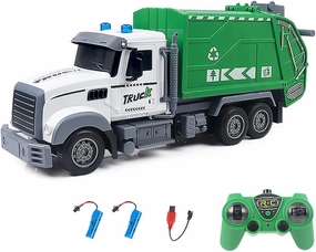 Garbage Truck Toy with Lights - Interactive, Rechargeable Remote Control Waste Management Truck Kids Recycling Trash Toy, for Boys & Girls Ages 8 