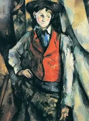 Generic A Boy in a Red Vest by Paul Cezanne (PD) - Van-Go Paint-by-Number Kit 40x50cm with Frame