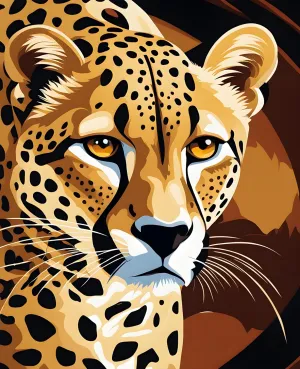 Generic Hunting Cheetah PD (7) - Van-Go Paint-by-Number Kit 40x50cm DIY Frame