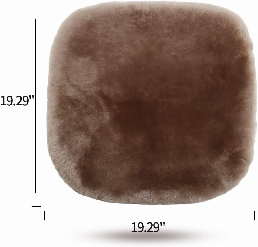 Genuine Sheepskin Auto Seat Pad, Australian Soft Wool Seat Cover Breathable and Sweat-Wicking Comfort Warm Universal Fit,19.2 inch x19.2 inch (Front seat Cushion 1pc, Gray)