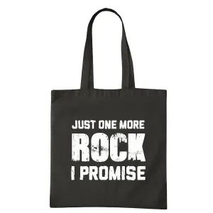 Geology Gift for Geologists Just One More Rock I Promise Navy Black Multicolor Canvas Tote Bag