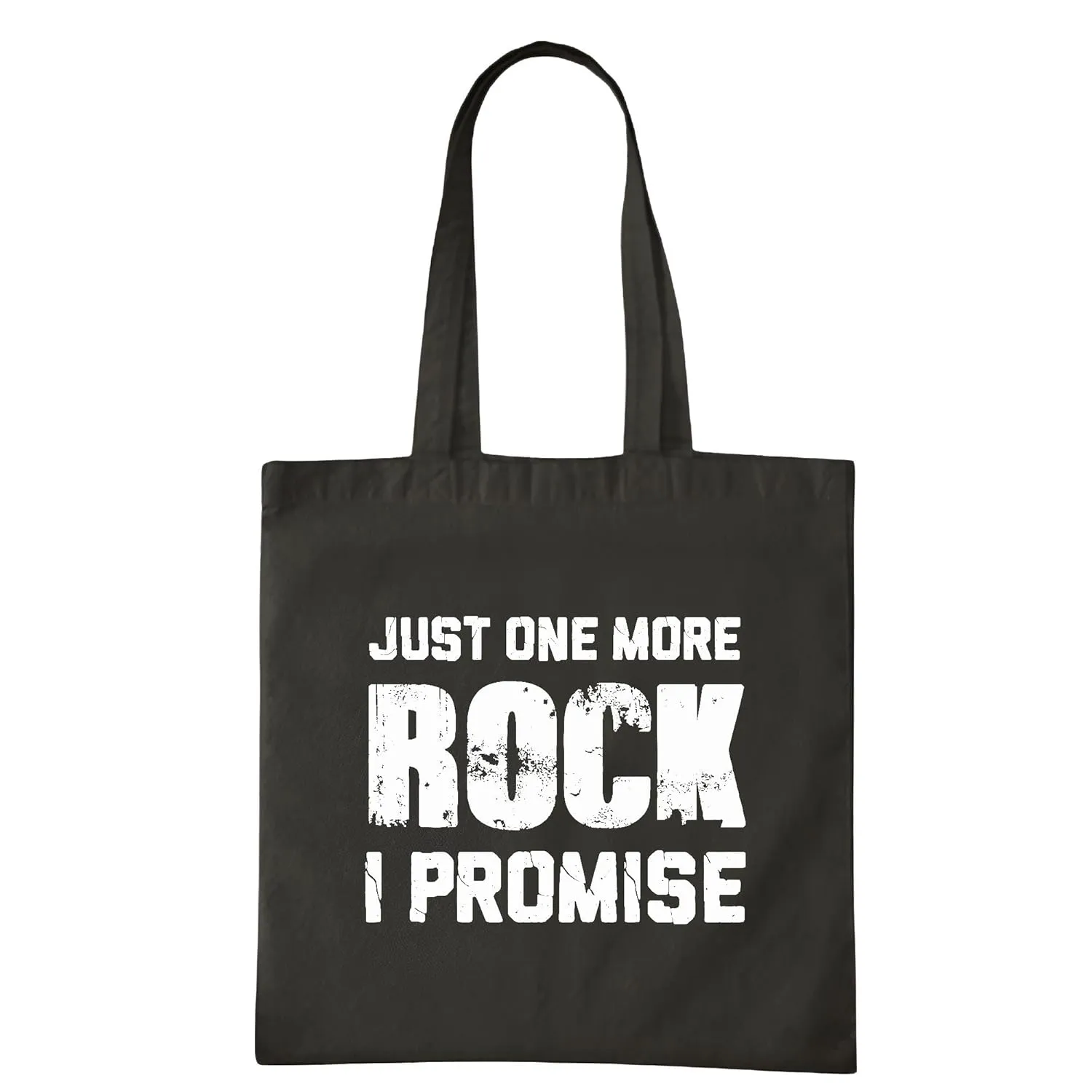 Geology Gift for Geologists Just One More Rock I Promise Navy Black Multicolor Canvas Tote Bag