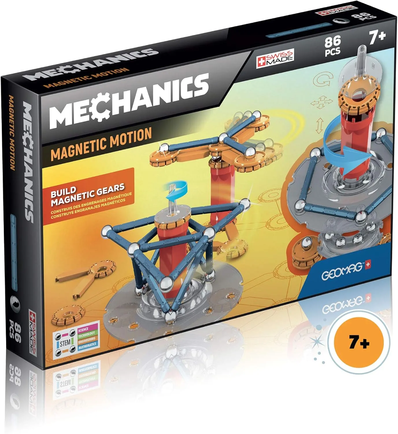 Geomag Magnetic Toys | Kids STEM Building Toys | Mechanics Magnetic Motion | Magnet Gears Construction | Educational Gifts | Swiss-Made | Age 7  86 Piece