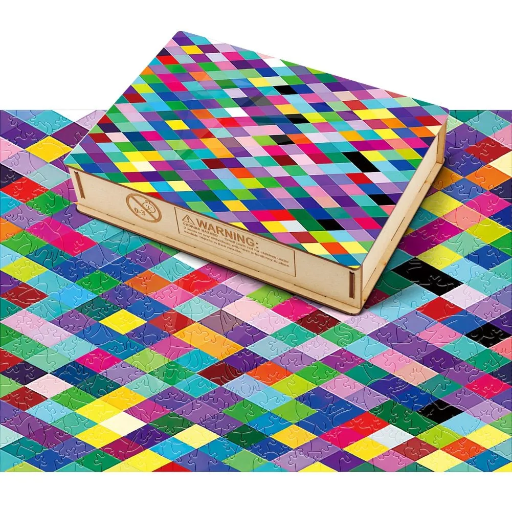Geometric 'Colorful Abstract 2.0' 3D Wood Jigsaw Puzzle