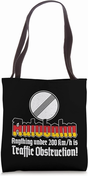 German Autobahn no Highway speed limit traffic sign Tote Bag