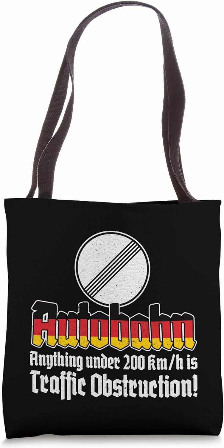 German Autobahn no Highway speed limit traffic sign Tote Bag