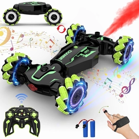 Gesture Sensing RC Stunt Car - 2.4GHz 4WD Drift Hand Remote Controlled Twist Stunts Cars Offroad 360° Rotation, Lights & Music, Birthday Gift for Boys & Girls Ages 6-12