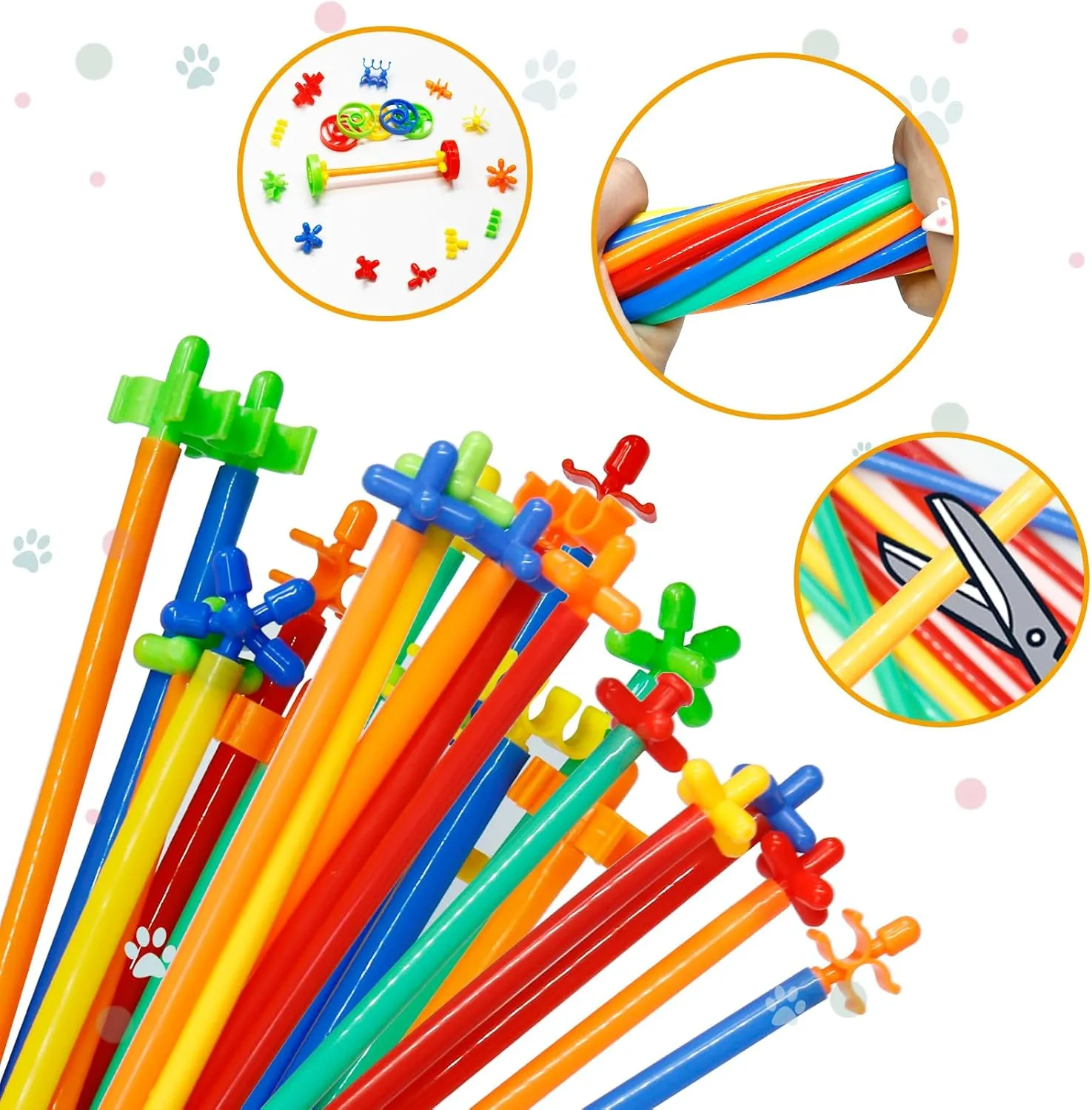 Ggiibro Straw Constructor Toys STEM Building Toys 1200Pcs Toys Aged for 3 4 5 6 7 8  Interlocking Plastic Toys Engineering Toys Thin Tube Blocks Toy Educational Toy Kit for Classroom Kids Toys Set
