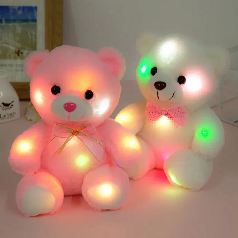 Glowing LED Teddy Bear – Color-Changing Plush Toy for Bedtime Comfort & Gifts