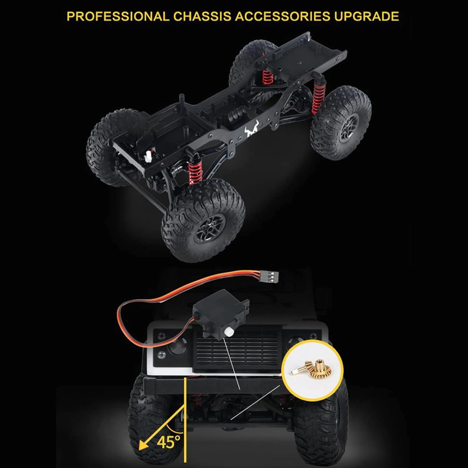 GoolRC MN99 RC Rock Crawler, 1:12 Scale Remote Control Car, 2.4GHz 4WD Off Road RC Truck, All Terrains Climbing Car, Electric Vehicle Toys Gifts for Adults, Include 2 Batteries (White)