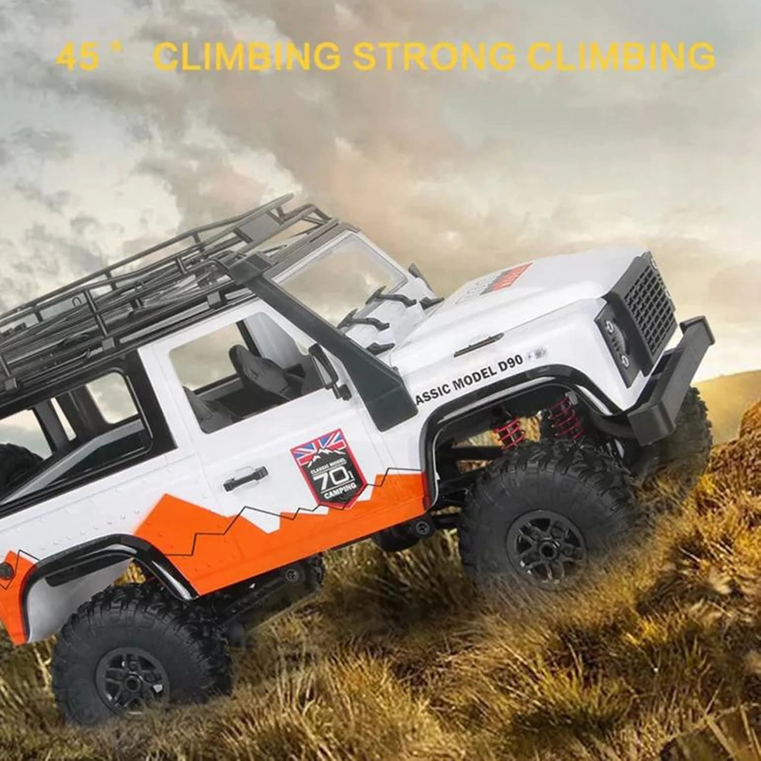GoolRC MN99 RC Rock Crawler, 1:12 Scale Remote Control Car, 2.4GHz 4WD Off Road RC Truck, All Terrains Climbing Car, Electric Vehicle Toys Gifts for Adults, Include 2 Batteries (White)