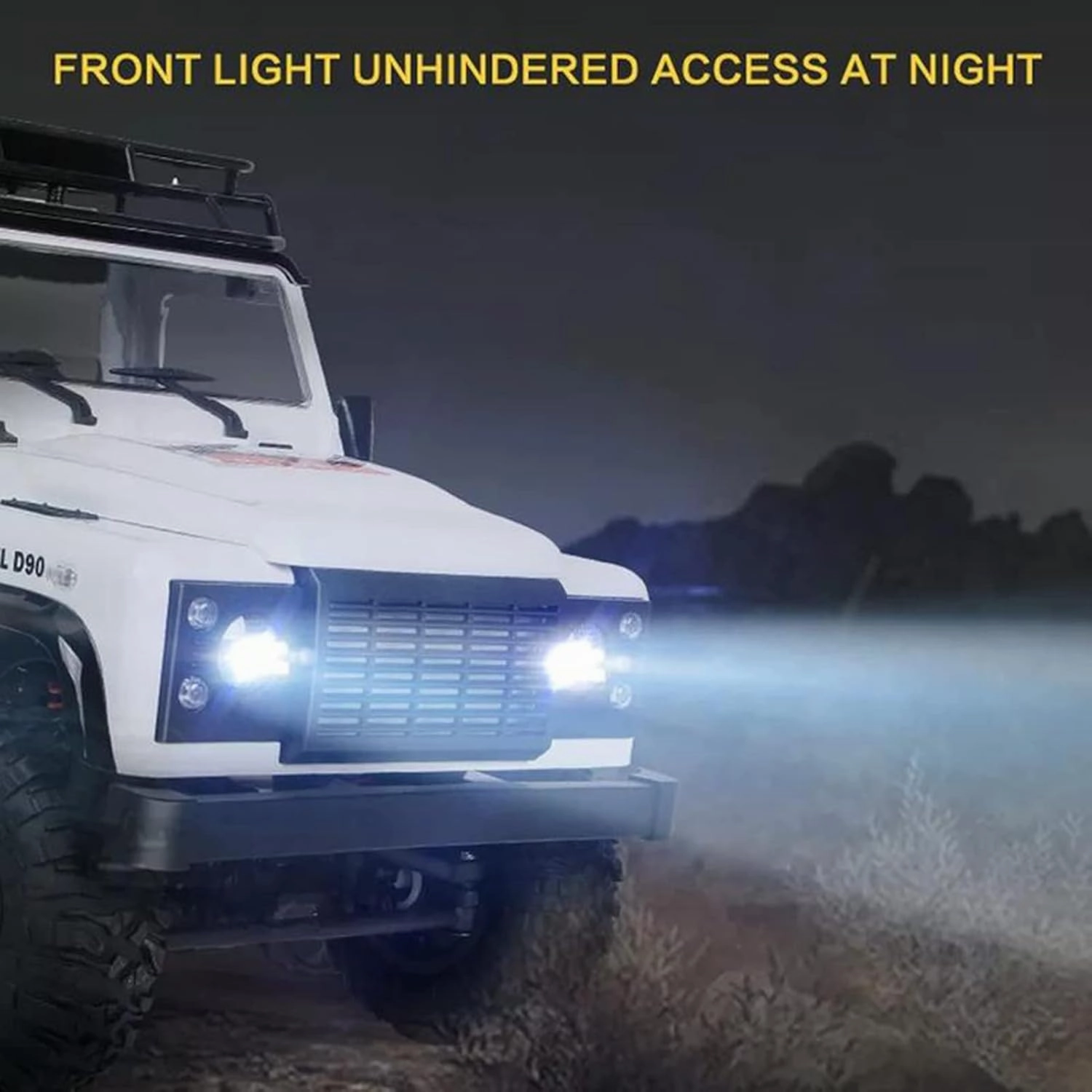 GoolRC MN99 RC Rock Crawler, 1:12 Scale Remote Control Car, 2.4GHz 4WD Off Road RC Truck, All Terrains Climbing Car, Electric Vehicle Toys Gifts for Adults, Include 2 Batteries (White)