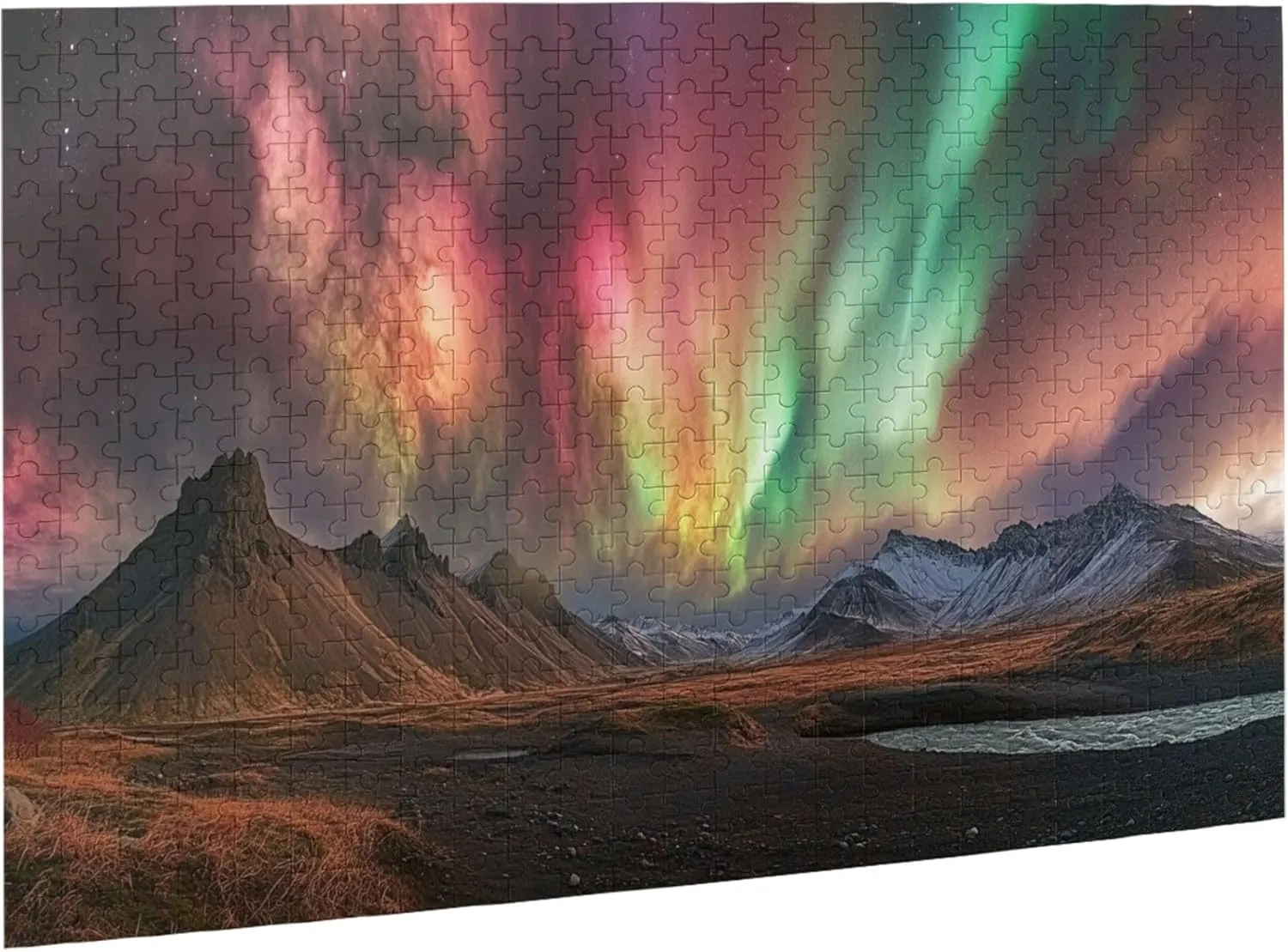 Gorgeous Polar Aurora 500 Pcs Jigsaw Puzzles for Adults,Classic Scenery Photography,Enchanting Natural Landscape Puzzle,Wooden Jigsaw for Ideal for Relaxation and Family Fun