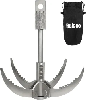 Grappling Hook Folding Claw Multifunctional Stainless Steel Hook for Outdoor Camping Hiking Tree Rock Mountain Climbing