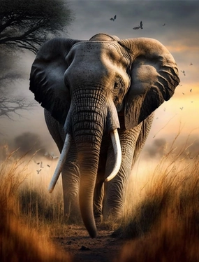 Grassland Elephant Jigsaw Puzzles for Adults and Kids 500 Piece Educational Games Colorful Puzzles for Home Decoration