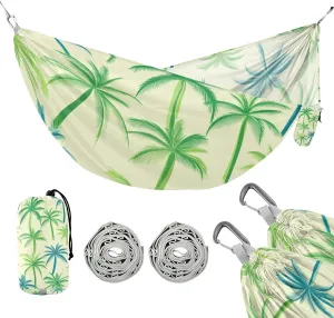 Green Palm Trees Summer 330lb Capacity Outdoor Hammocks with Portabl Carry Bag Portable Hammock for Camping & Hiking Essential accesorios para campamento