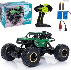 Green RC Trucks Remote Control Car 1:14 Off Road Monster Truck,Metal Shell Crawler,2.4Ghz 20km/h High Speed All Terrain Hobby Truck