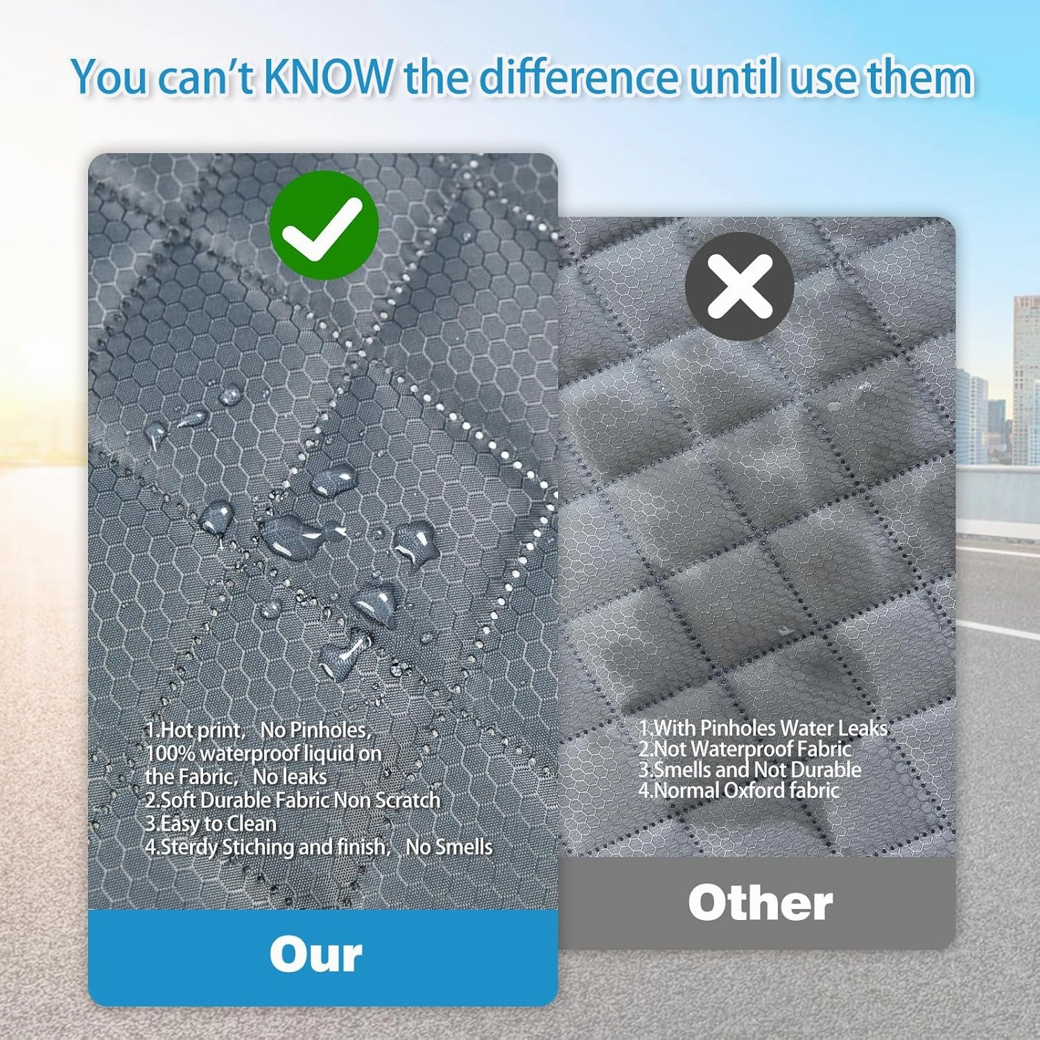 Grey Dog Car Seat Cover for Back Seat,Non-Stick Fur,Pet-Friendly and Waterproof - Universal Fit Interior Protector for Auto, Van, SUV - Ideal for Kids and Pets