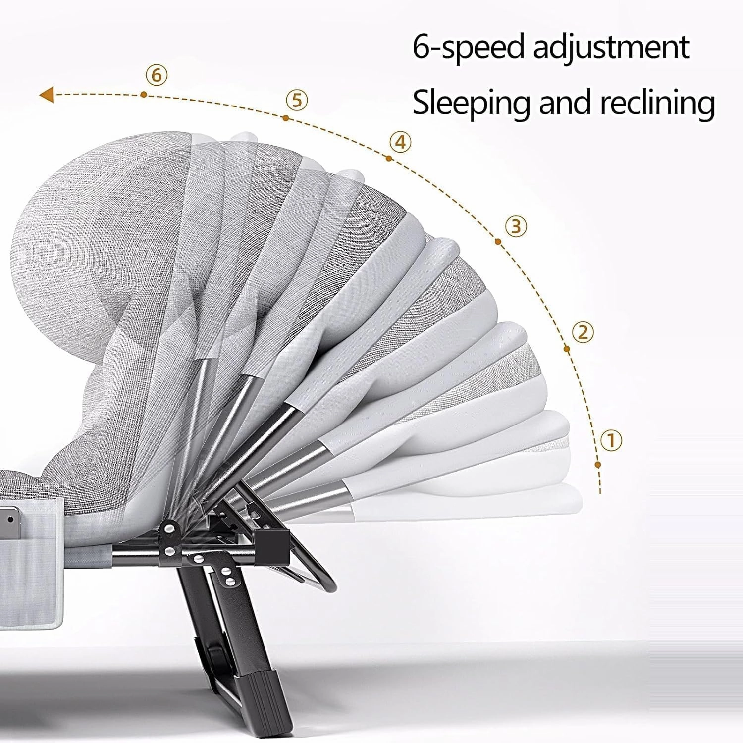 Guest Bed Portable Folding Camping Bed 6 Position Adjustable Camping Cot 180 * 60 * 30cm,200 * 70 * 30cm Lounge Sleeping Cot Bed