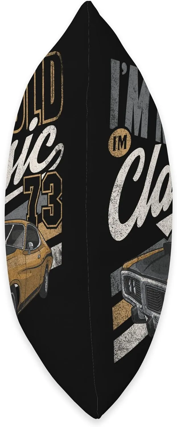 guys classic bigtime muscle car enthusiasts Throw Pillow, 18x18, Multicolor